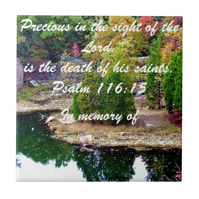Zum Gedenken an Psalm-116:15 Fliese (Vorderseite)