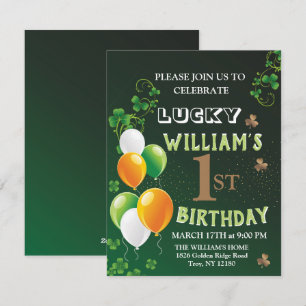 Zum Glück 1. Geburtstag, St. Patrick's Day Leprech Feiertagskarte
