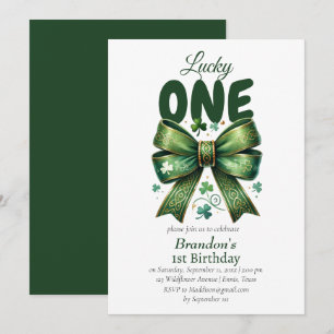 Zum Glück 1 St Patricks Day 1. Geburtstag Einladung
