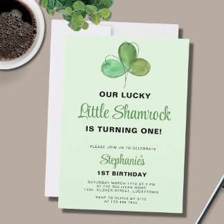 Zum Glück 1 St. Patrick's Day 1. Geburtstag Einladung