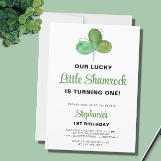 Zum Glück 1 St. Patrick's Day 1. Geburtstag Einladung