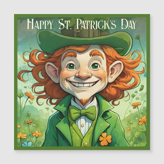 Zum Glück am St. Patrick's Day Magnetkarte (Vorderseite)