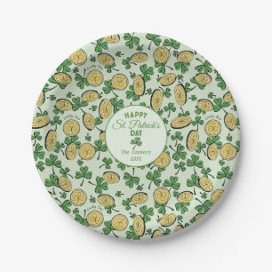 Zum Glück Coins & Green Kleeblatts St Patricks Day Pappteller