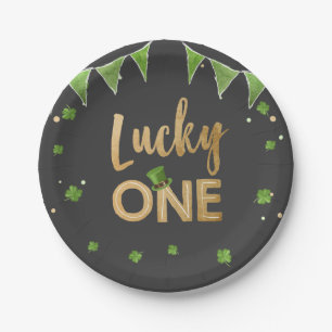 Zum Glück ein St Patrick's Day Paper Plate Clover  Pappteller