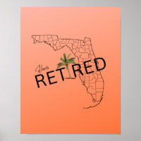 Zum Glück ermüdet Florida Map und Tropical Palm Tr