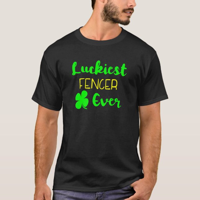 Zum Glück Fencer je St Patricks Day Irish Fencing T-Shirt (Vorderseite)