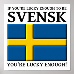Zum Glück genug, um Svensk schwedisches Plakatzeic Poster