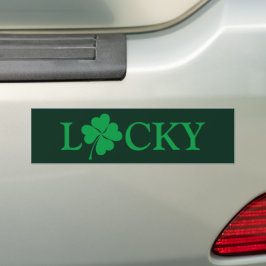 Zum Glück Green Clover Kleeblatt St. Patrick's Day Autoaufkleber