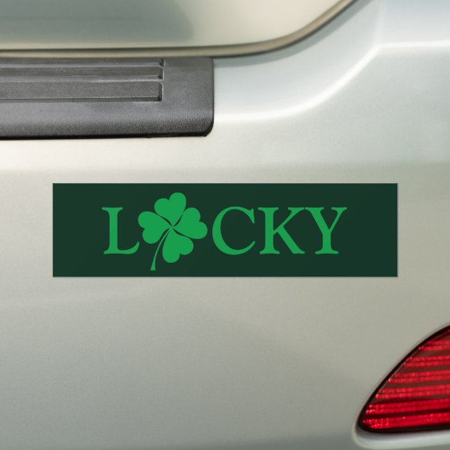 Zum Glück Green Clover Kleeblatt St. Patrick's Day Autoaufkleber (Auf Auto)