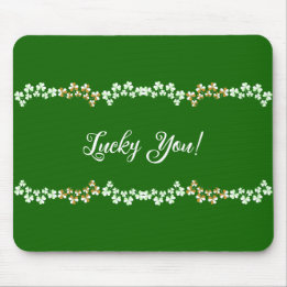 Zum Glück Grüne Kleeblätter St. Patrick's Day Mousepad