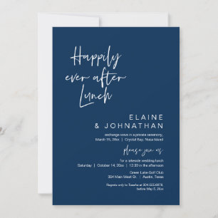 Zum Glück immer nach dem Brunch, Elopement Navy Bl Einladung