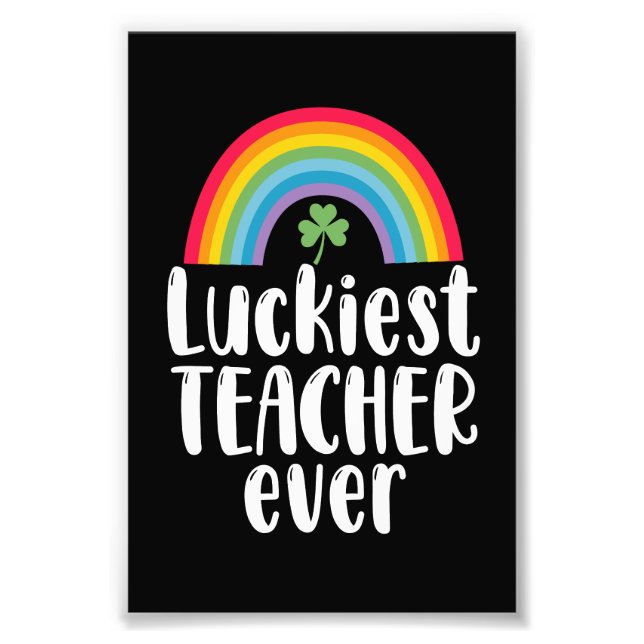 Zum Glück Lehrer je Schule Geschenk St Patricks Da Fotodruck (Vorne)
