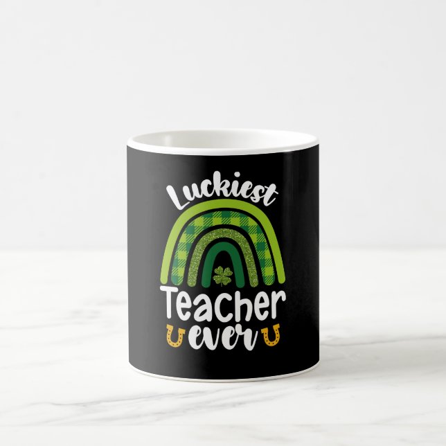 Zum Glück Lehrer je Schule St Patrick's Day Kaffeetasse (Mittel)