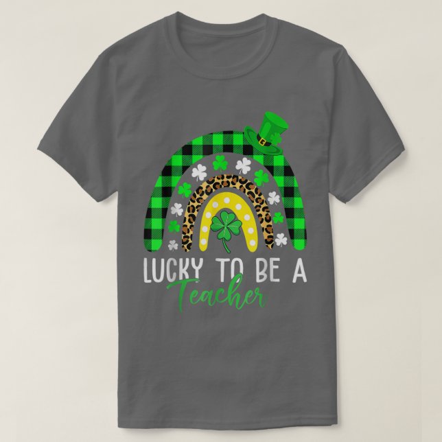 Zum Glück Leopard Lehrerin zu sein Printwerbung Ra T-Shirt (Design vorne)