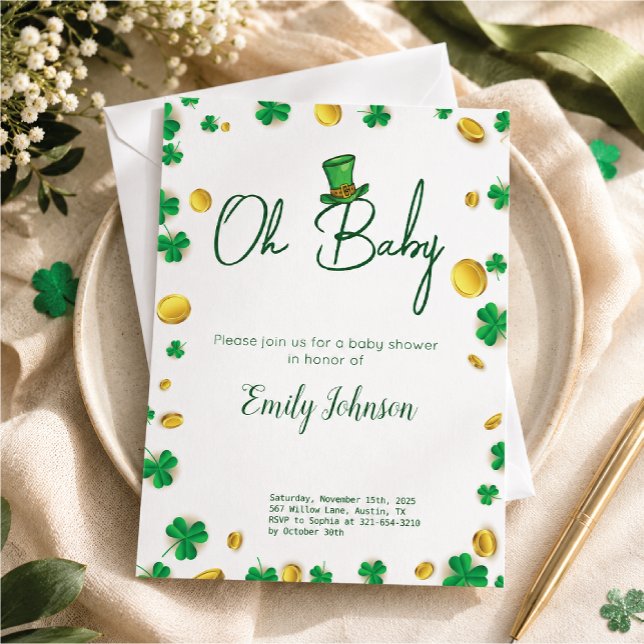 Zum Glück Little One - St. Patrick's Day Baby Show Einladung (A little luck, a lot of love! Celebrate your special day with this charming  Day baby shower)