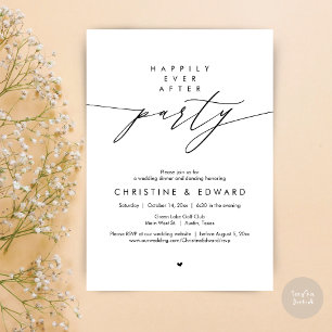 Zum Glück nach dem Party, das moderne Hochzeitsess Einladung