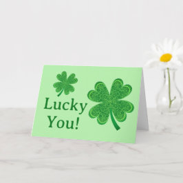 Zum Glück St Patrick's Day Geburtstag 4 Leaf Klee Karte