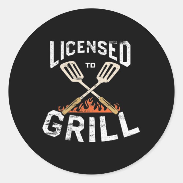 Zum Grillen von Pocket Emblem Grillen Koch Grill z Runder Aufkleber (Vorderseite)