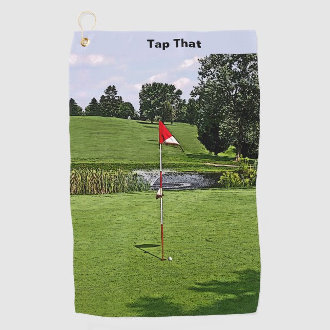 Zum grünen Text Golfhandtuch (Vorderseite)