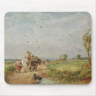 Zum Hayfield gehen, 1853 (Öl auf Millboard) Mousepad