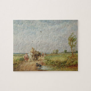 Zum Hayfield gehen, 1853 (Öl auf Millboard) Puzzle