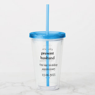 Zum Hochzeitstag meines Mannes Namen Datum hinzufü Acryltrinkbecher