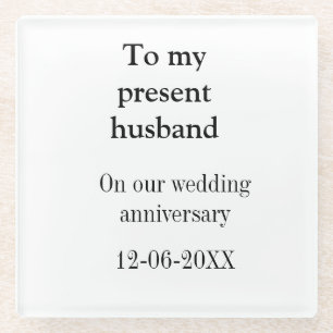Zum Hochzeitstag meines Mannes Namen Datum hinzufü Glasuntersetzer