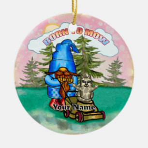 Zum Mähen geboren Gnom Keramik Ornament