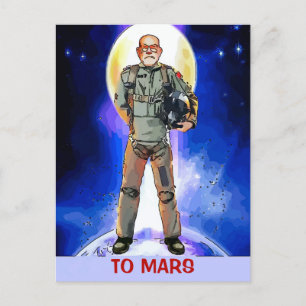 Zum Mars-Astronauten-Karten-Text bearbeiten, Postkarte