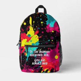 Zum menschlichen Hintergrund - Anstrich Bedruckter Rucksack