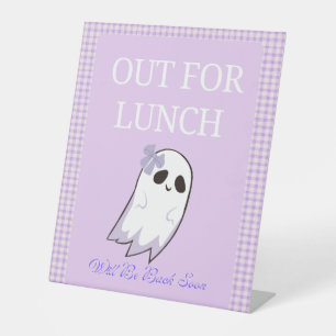 Zum Mittagessen Niedlicher Lila Ghost-Bogen Sockelschild