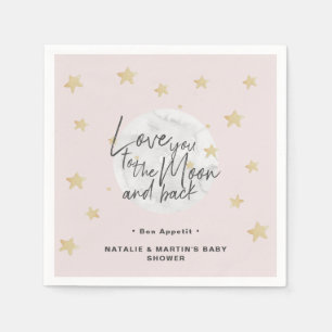 Zum Mond & Back Girl Babyduschpapier Serviette