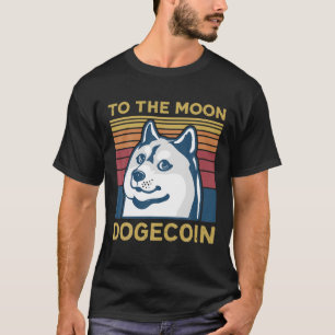 Zum Mond Dogecoin DOGE Meme Bekleidung Vintag Re T-Shirt