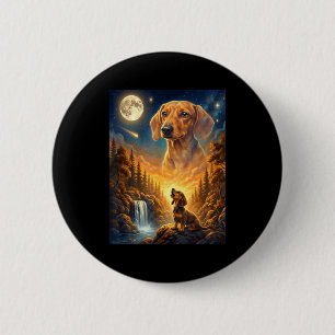 Zum Mond heulendes Meme-Tier Hund Dachshund  Button