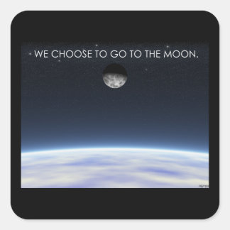 Zum Mond Quadratischer Aufkleber