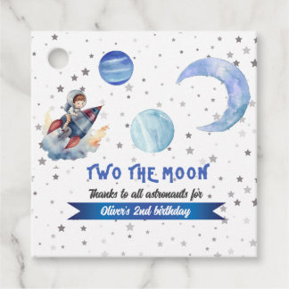 Zum Mond Rakete Weltraum Blau Junge 2. Geburtstag  Geschenkanhänger