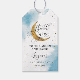 Zum Mond und zurück Junge zum Geburtstag Gunst Geschenkanhänger