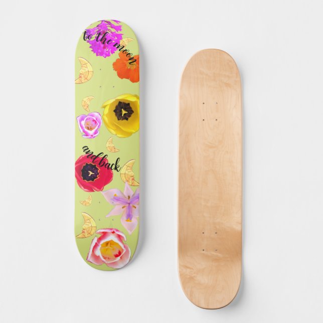 Zum Mond und zurück Skateboard (Vorderseite)