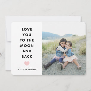 Zum Mond   Valentinstag Fotokarte Feiertagskarte