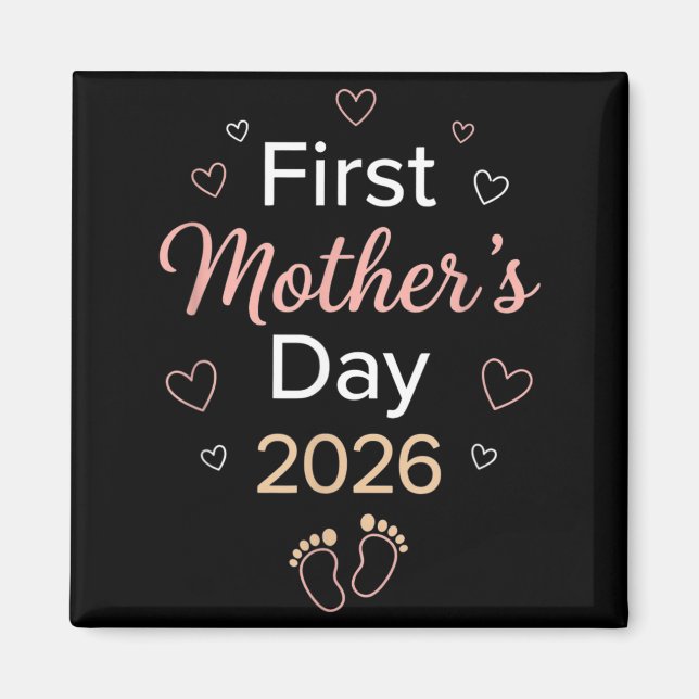 Zum Muttertag 2026 Süße Herzen Babyfüße Magnet (Vorne)