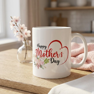 Zum Muttertag Blumen-Herz-Tasse Jumbo-Tasse
