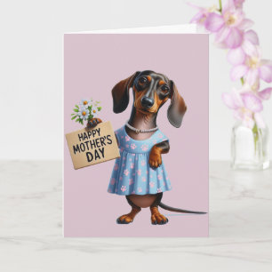 Zum Muttertag: Süßer Dachshund Karte