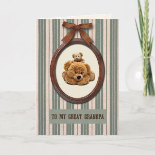 Zum Opa am Vatertag. Niedliche Teddy Bears Karte