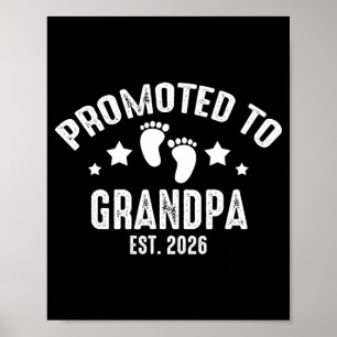 Zum Opa befördert 2026 Opa Est 2026 Neues Baby Poster