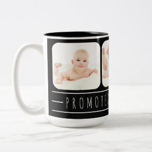 Zum Opa befördert 3 Foto Schwarz Weiß Zweifarbige Tasse