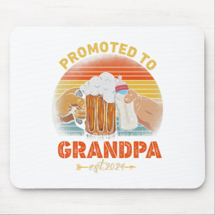Zum Opa befördert Est 2024 Vatertag Vintage Mousepad