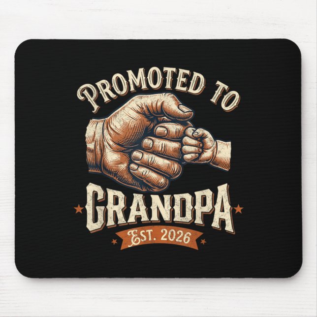 Zum Opa befördert Est 2026 Fist Bump Ba Mousepad (Vorne)