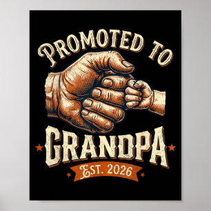 Zum Opa befördert Est 2026 Fist Bump Baby Poster
