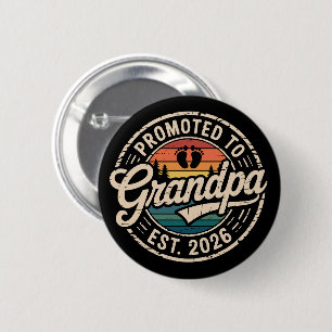 Zum Opa befördert Est 2026 Schwangerschaft Retro Button
