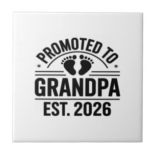 Zum Opa befördert, Gegr. 2026, Lustiger neuer Opa Fliese